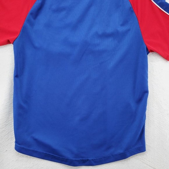 CHICAGO CUBS Shirt Women’s Embroidered Short Sleeve Red/Blue MLB Large - Picture 8 of 10